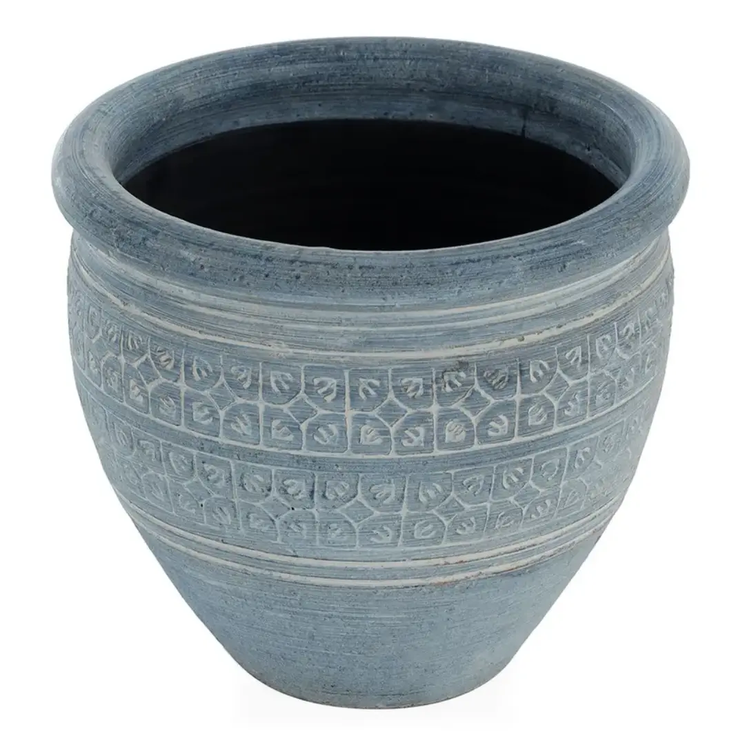 Wholesale Earthenware Plant Pot Blue Small Supplier in UAE